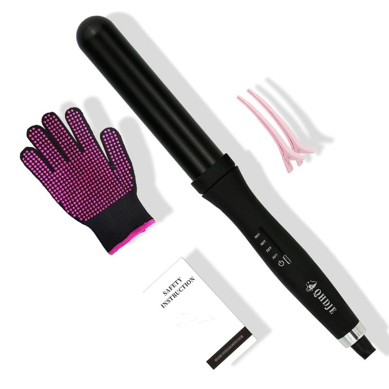 32mm Automatic Heating Curling Iron for Long Hair Short Hair, 1 Set Professional Hair Curling Tool With Glove & Clip For Home & Salon Use for Beach Waves