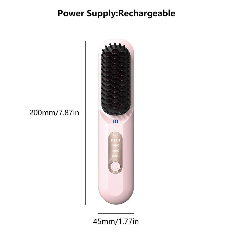 Portable Hair Straightening Comb, 1 Box Rechargeable Hair Straightener, Hair Styling Tool for Women & Girls for Home & Salon Use, Winter & New Year Gift