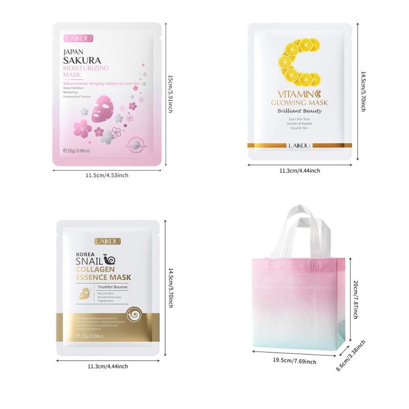 Moisturizing Facial Mask Set, 30pcs set Hydrating Facial Mask with Free Gift Bag, Facial Skin Care Product for Women & Men