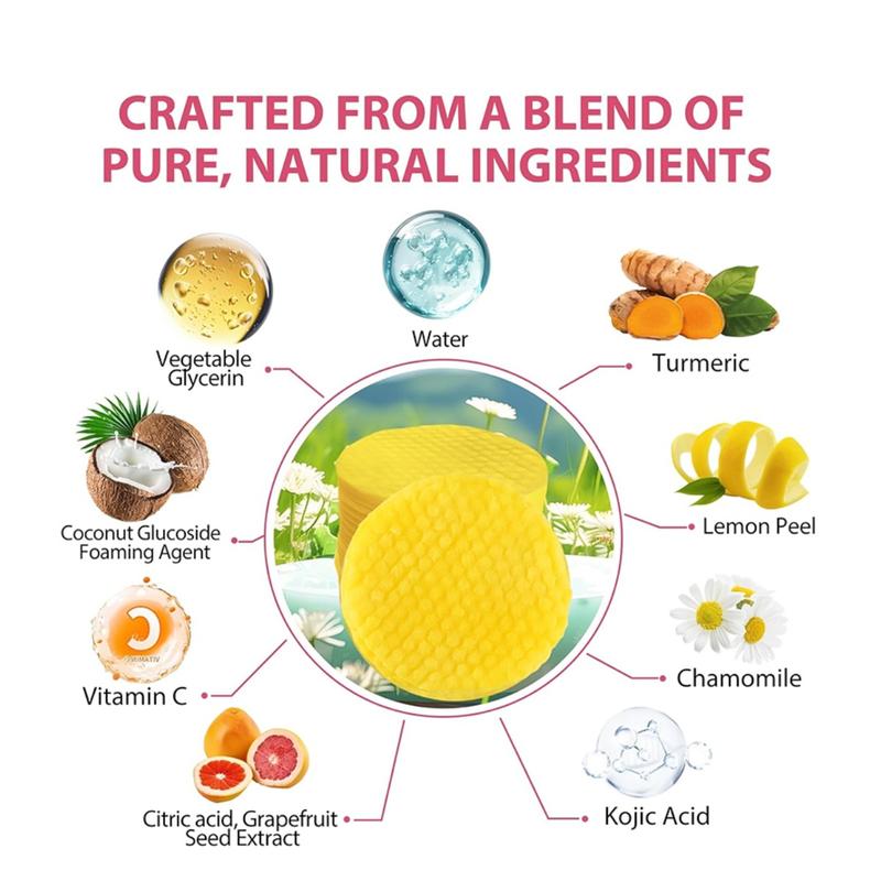 Turmeric & Kojic Acid Brightening Cleansing Pads with Vitamin C – Balancing Facial Exfoliator for Oil Control & Hydration | Radiant Skin Care Solution