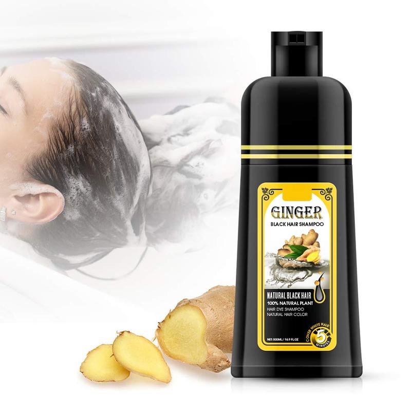 Ginger Black Hair Dye Shampoo Completes in 5 Minutes Jumbo Size