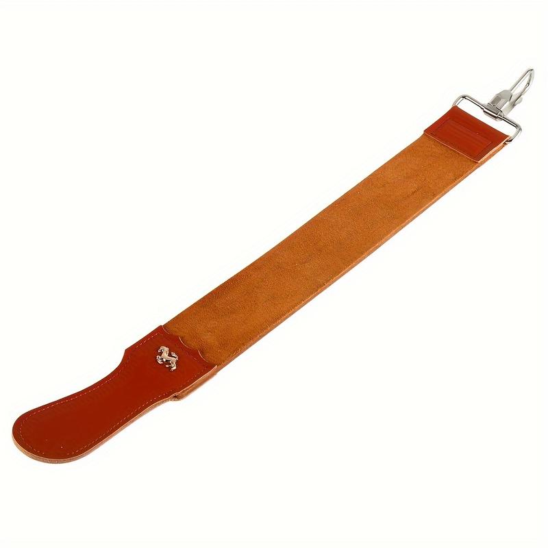 Adjustable Leather Strop Sharpener 50.2 * 5.2cm 19.8 * 2.0in, Genuine Leather Strop Strap Barber Straight Razor Folding Barber's Leather Sharpener Sharpening Belt, Double Sided Leather Strop For Sharpening And Smoothing After Honing Razors