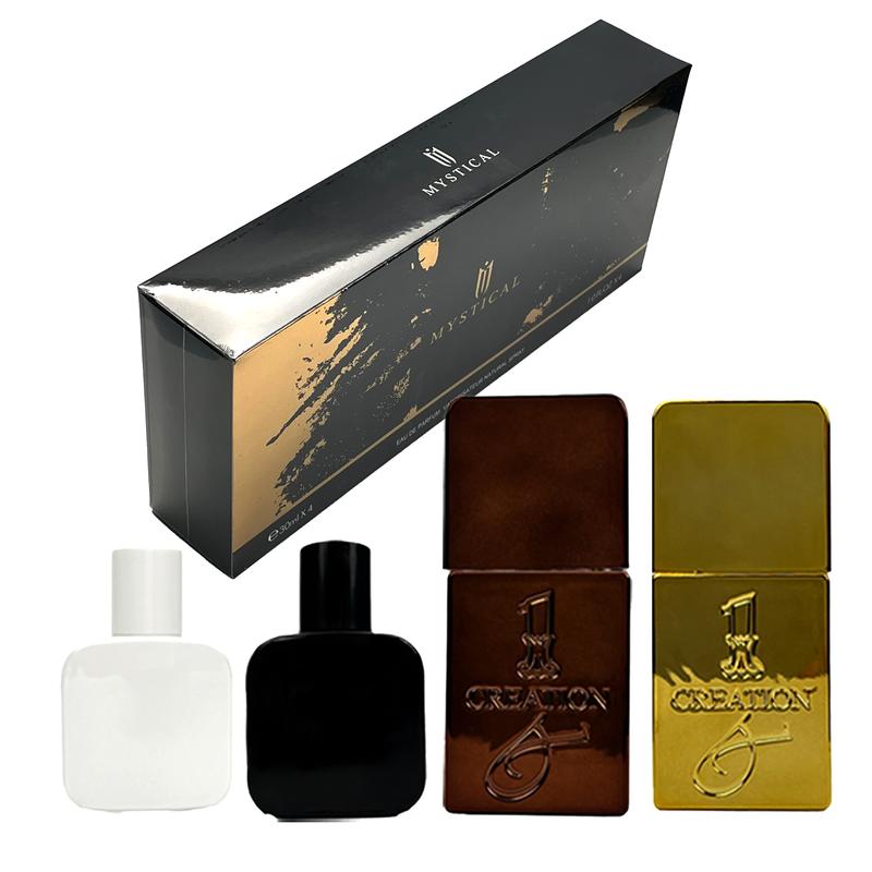 Men's Wood and Amber Perfume Set,Men's cologne fragrance spray, Christmas winter gift, 30ml*4(1.0FL.OZ.*4)