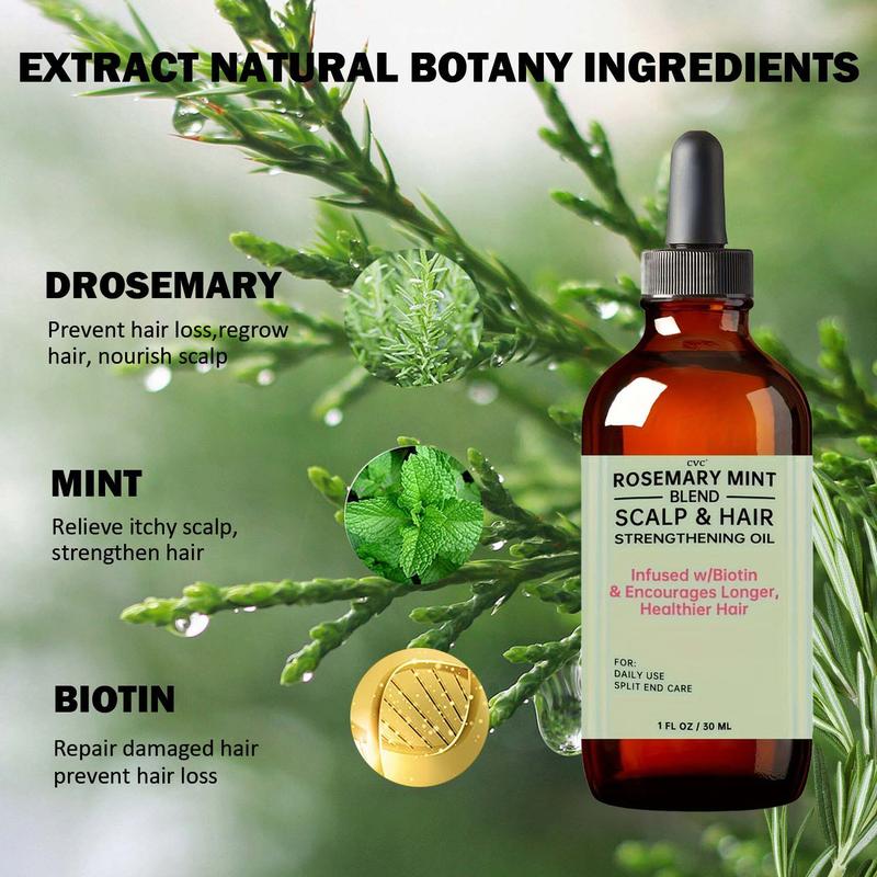 CVC Rosemary Mint Scalp & Haircare Oil - Organic, Natural Blend for Hair Growth, Reducing Hair Loss & Promoting Healthy Scalp - Non-Greasy Formula