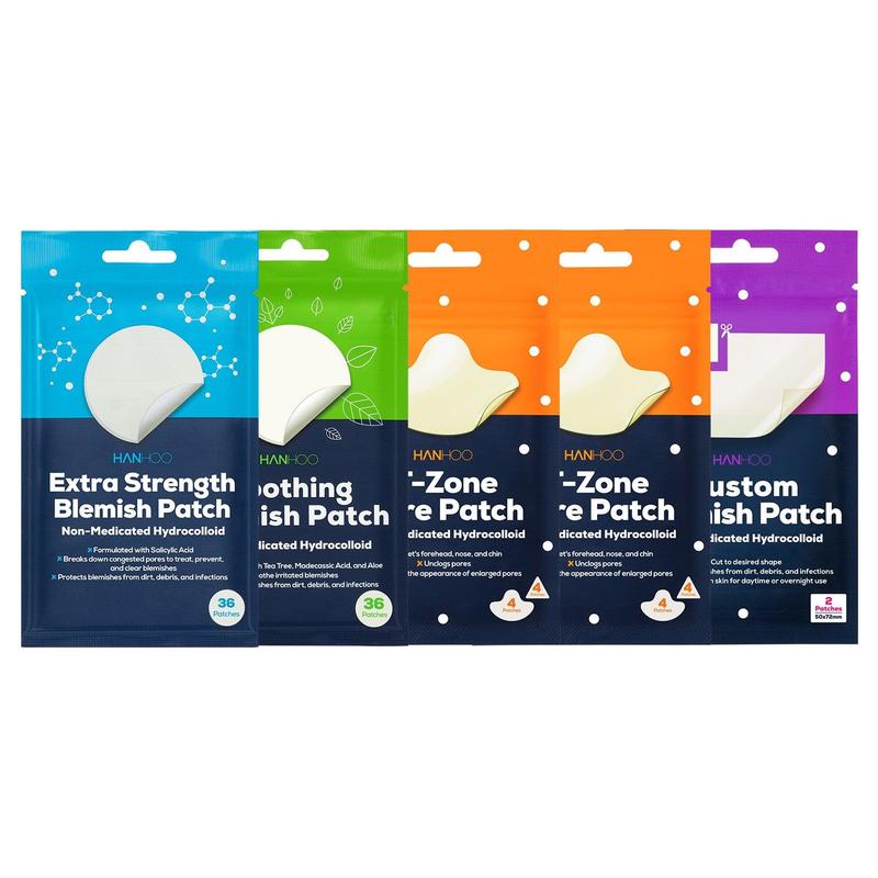 Soothing , Extra Strength, Custom Blemish Patch, and T-Zone Pore Patch Bundle | Stubborn Pimples, Blemish Clusters, and Oily T-Zone | 90 Patches