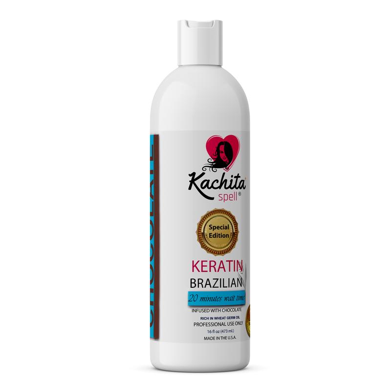 New Brazilian Keratin Chocolate Treatment Kachita Spell 16 fl oz 473 mL - Hair Straightening Made in USA - Haircare Conditioner Shampoo