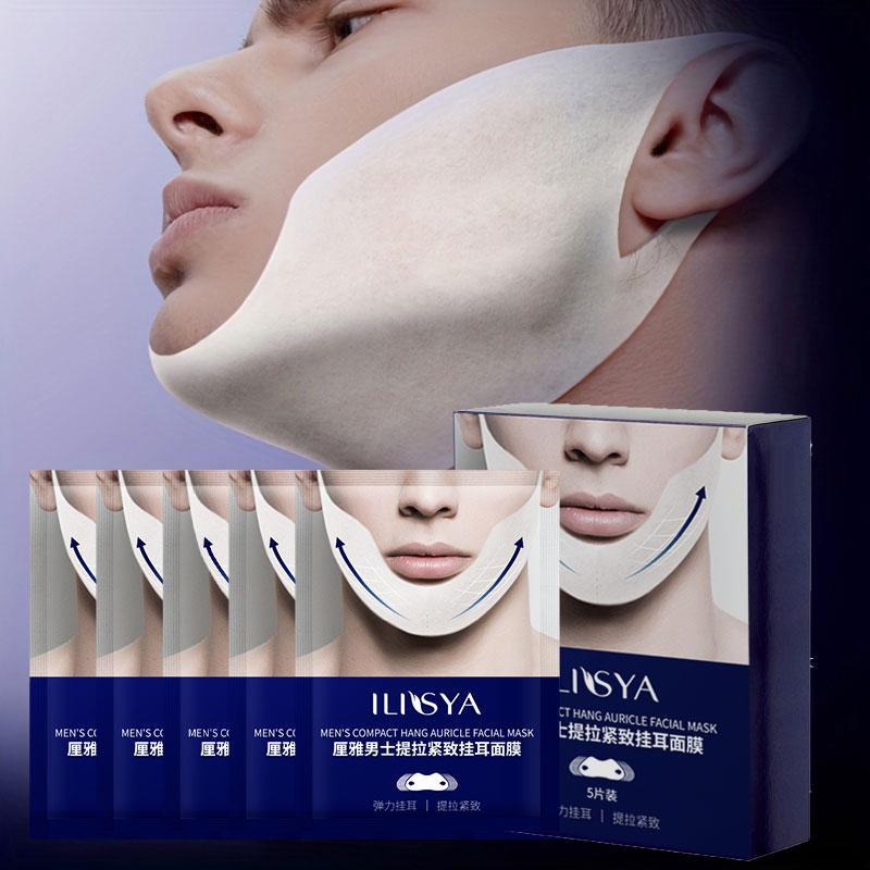 Men's V-face Lifting Mask Sticking Bandage, 5 Pairs box Firming Face Sleeping Ear Lifting Double Chin Mask, Face Lifting Mask for Men