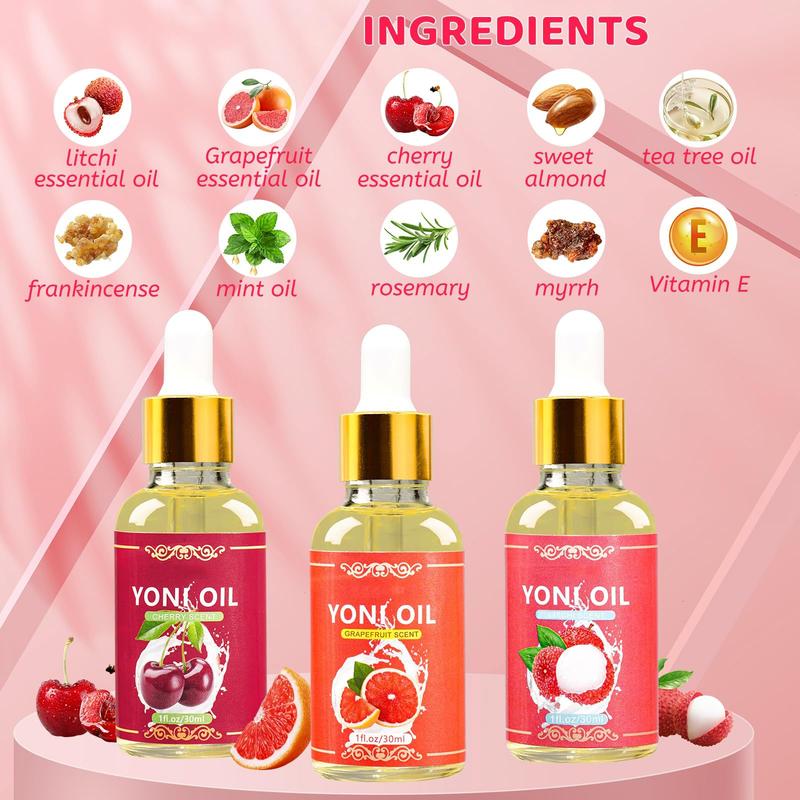 3 PCS Yoni Oil for Women pH Balance, Natural Feminine Oil Deodorant V Moisturizer, Feminine Care Yoni Oil for Wetness Eliminates Odor