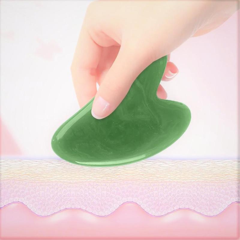 Heart Shaped Manual Face Massage Tool, Imitation Jade Facial Gua Sha Scraping Board, Face Gusha Tool for Skin Care, Facial Massaging Tool, Skincare Products