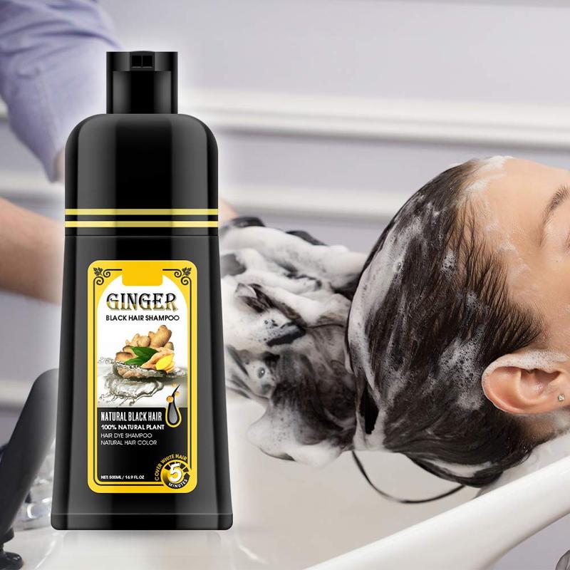 Ginger Black Hair Dye Shampoo Completes in 5 Minutes Jumbo Size