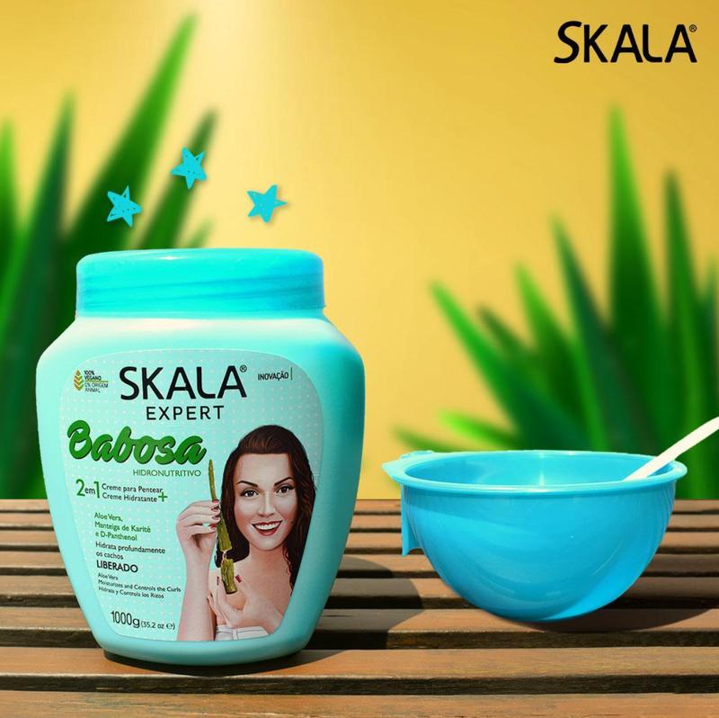 SKALA BABOSA ALOE VERA - For Dry and Messy, Curly or Super Curly Hair - 2 in 1 Conditioning Treatment Cream - Net 35.27 Oz (Pack of 1)  100% VEGAN