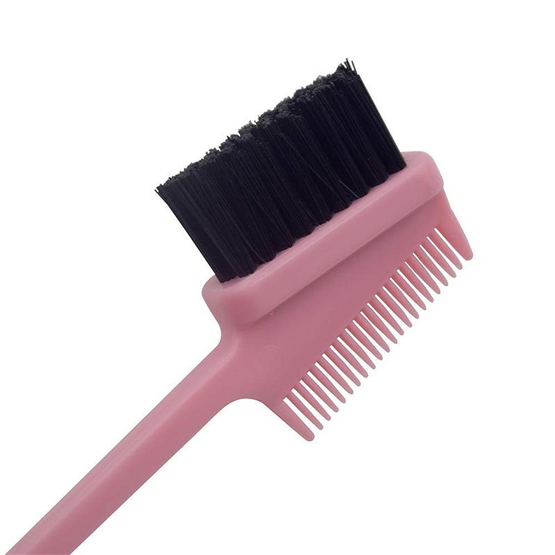 BGMgirl Hair Edge Brush Three-Headed Edge Control Double Side Brush & Comb Hair Edge Control Convenient Hairdressing Styling Brush Hair Extensions Haircare Heatless