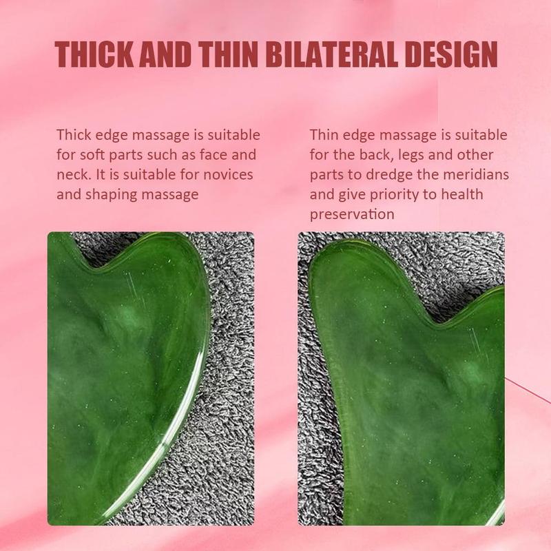 Heart Shaped Manual Face Massage Tool, Imitation Jade Facial Gua Sha Scraping Board, Face Gusha Tool for Skin Care, Facial Massaging Tool, Skincare Products