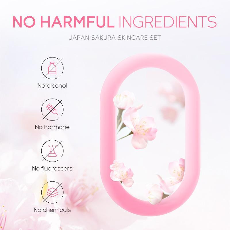 Sakura Cherry Blossom Pattern Skin Care Kit, 3 Counts set Moisturizing Nourishing Serum & Eye Cream & Face Cream, Hydrating Nourishing Facial Cream, Facial Skin Care Kit for Women and Girls