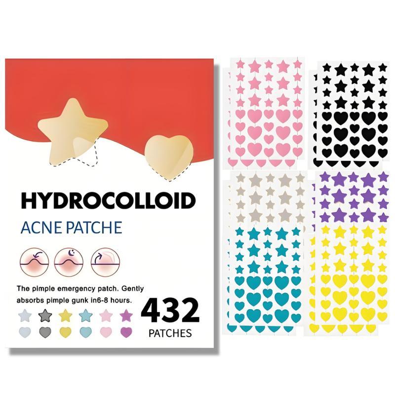 Star & Heart Shaped Hydrocolloid AcnePatch, 432pcs box Easy To Peel OffDesign Acne Cover Sticker, Facial SkinCare Accessories for All Skin Repair