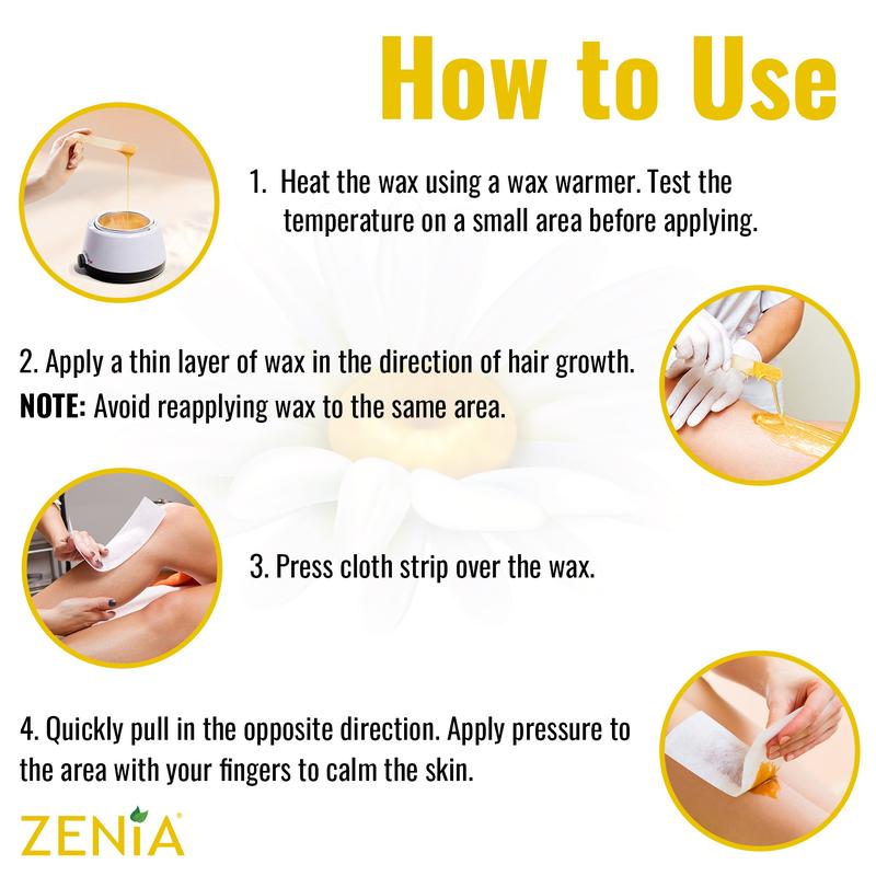 Zenia Honey Wax 14oz - Gentle Hair Removal Soft Wax for All Skin Types - Perfect for Full-Body Use Including Legs, Arms, Bikini, and Face Body Care Comfort