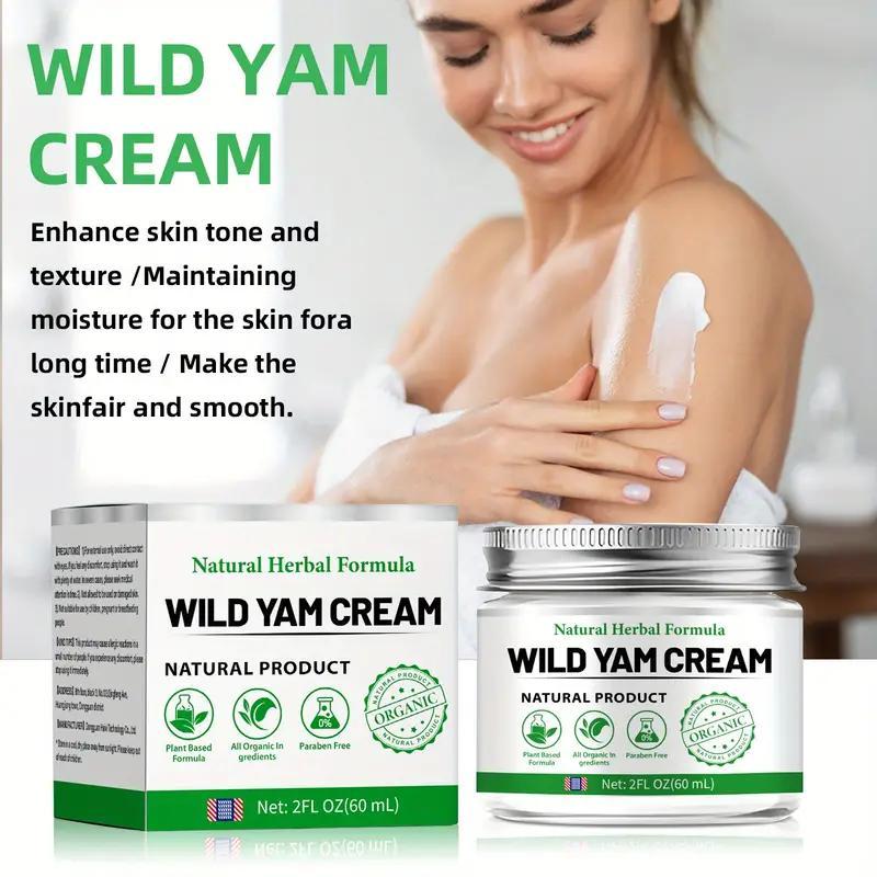 Wild Yam Cream, Deep Moisturizing Body Cream with Green Tea, Sunflower & Olive Oil, Ceramides, Body Skin Care Product for Men & Women