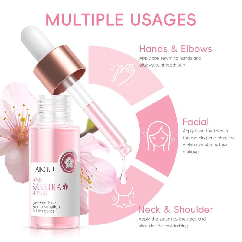 Sakura Skincare Set (16pcs set), Sakura Eye Mask, Serum, Cream, Lip Mask, Sleeping Mask, Mud Mask, Moisturizing Skin Care Kit for Women