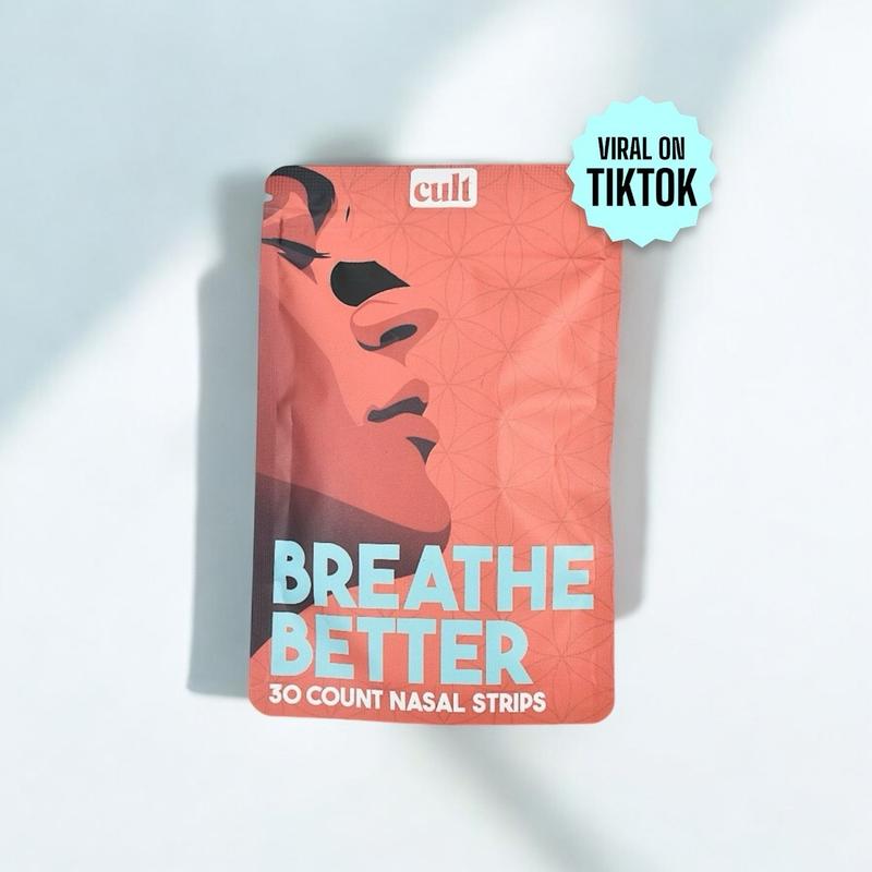 Breathe Better CULT Nasal Strips - 30 Nasal Strips for Sleep, Meditation, Breathwork, Fitness, Focus and More