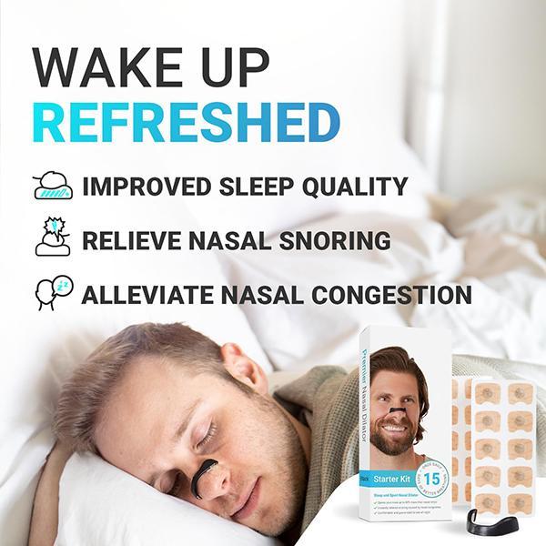 Breathing Nasal Strip Starter Kit (15 Count) - Boost Oxygen Intake, Reduce Snoring, Improve Sleep Quality - Sweat Resistant, Skin Safe Nasal Strips - Extra Strength Snoring Solution