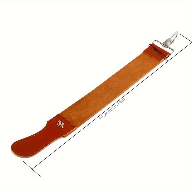 Adjustable Leather Strop Sharpener 50.2 * 5.2cm 19.8 * 2.0in, Genuine Leather Strop Strap Barber Straight Razor Folding Barber's Leather Sharpener Sharpening Belt, Double Sided Leather Strop For Sharpening And Smoothing After Honing Razors