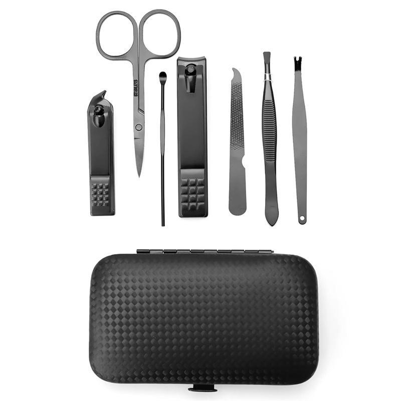 Manicure Set Nail Clippers Pedicure Kit,7 in 1 Pieces Stainless Steel Manicure Kit,Christmas Gifts Under 5 Dollars,Stocking Stuffers for Adults,Grooming Kits,Patient Nail Care Tools with Travel Case