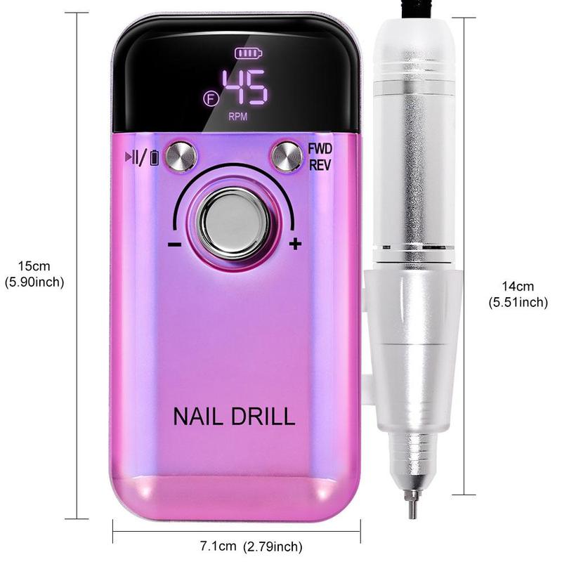 Professional Cordless Electric Nail Drill Kit for Christmas Gift, 1 Box Portable Low Noise Nail Drilling Machine & Nail Drill Bits & Accessories, Manicure & Pedicure Tool for Home & Salon Use