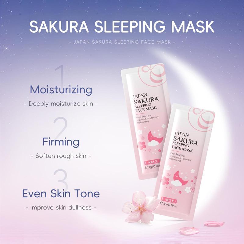 Sakura Skincare Set (16pcs set), Sakura Eye Mask, Serum, Cream, Lip Mask, Sleeping Mask, Mud Mask, Moisturizing Skin Care Kit for Women