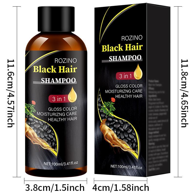 3 In 1 Black Hair Shampoo, 100ml Moisturizing Hair Care Shampoo, Hair Care & Styling Product for Men