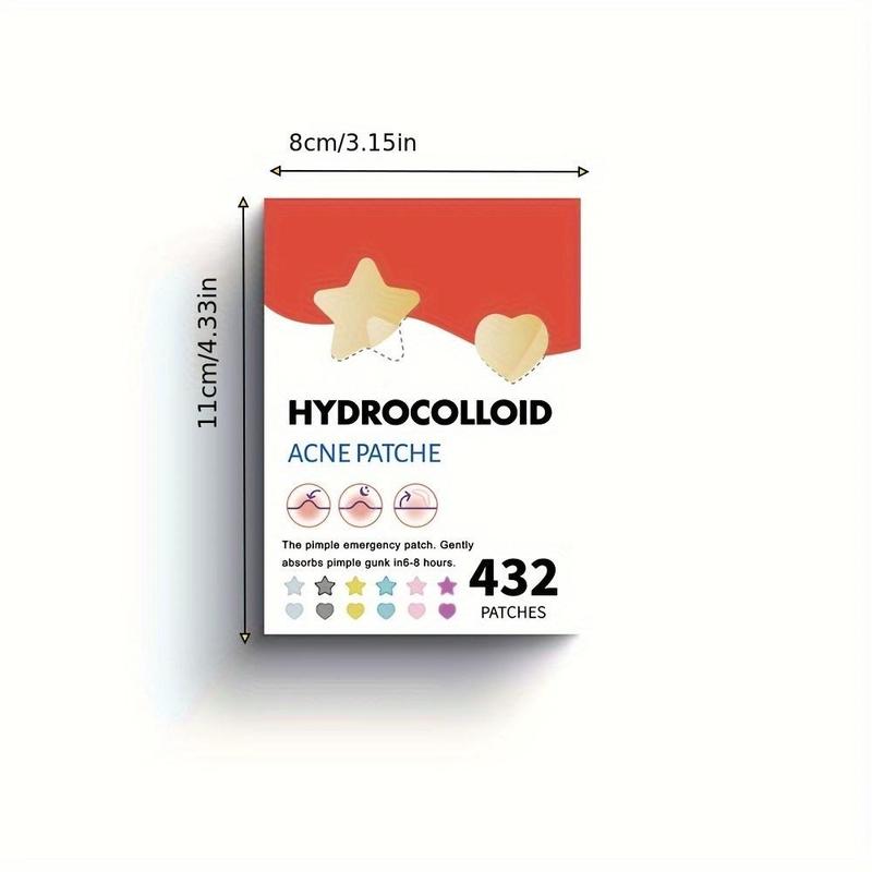 432 Count Star Shape Hydrocolloid Acne Patches Kit - Gentle, Easy-to-Peel, Cut Line Design for Pimple Covering Stickers - Soothing, Non-Irritating, and Waterproof for Sensitive Skin