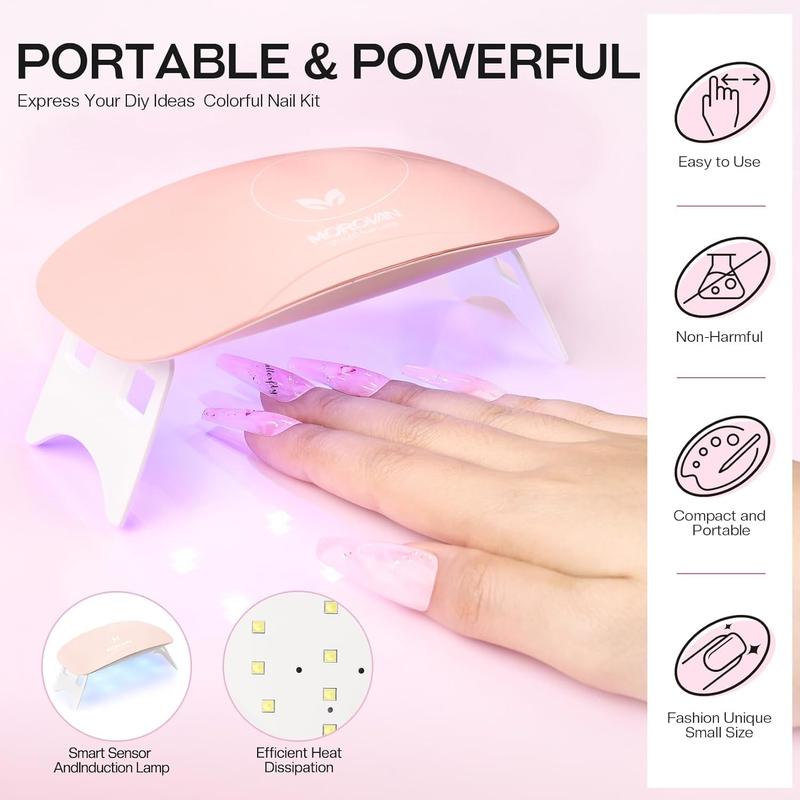 Morovan Poly Nail Gel Kit - 12 Colors Poly Gel Nail Kit with UV Light and Nail Drill for Beginners Poly Gel Extension Nail Kit All-In-One Nail Manicure Set DIY Salon Nail Art at Home