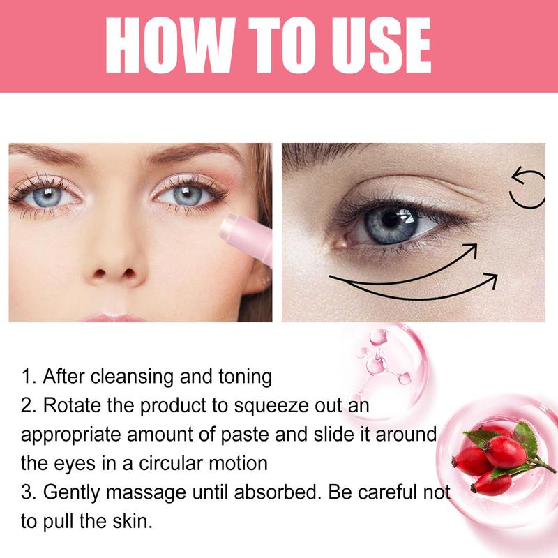 Rosehip Eye Cream, Comfort Moisturizing Eye Skin Care Stick, Gentle Nourishing Eye Care Product for Firming Skin, Soothing Eye Skin Moisturizer for Women