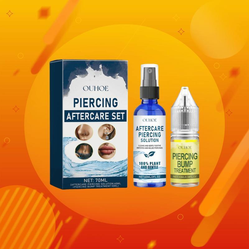 Piercing Aftercare Set, 1 Box Gentle Cleaning Ear Hole Care Liquid & Drops, Non-electric Ear Wax Removal Products for Women & Men, Christmas Gift