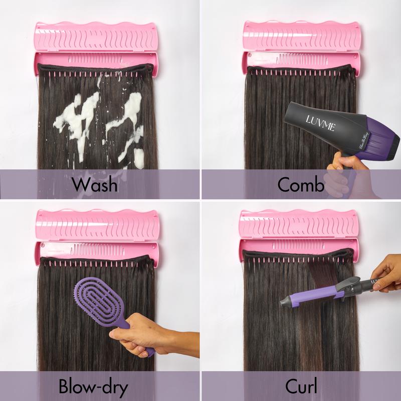 LUVME Hair Extension Holder and Hanger to Hold Clip-In,Tape-In,Bundles,Washing Coloring and Blow-Drying Haircare