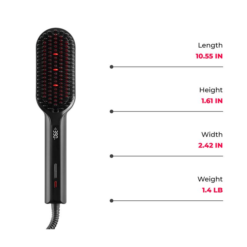 TYMO iONIC PLUS & Hair Oil - Hair Straightener Brush with Smooth Bristles