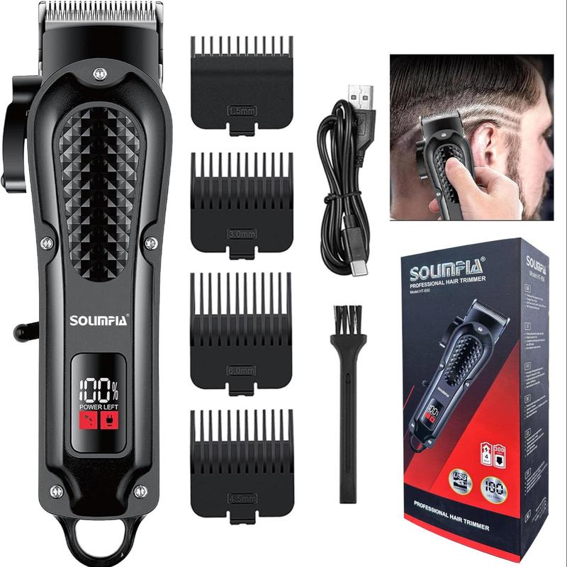 Professional Hair Clipper, 1 Box Electric Beard Trimmer, Cordless Hair Trimmer with LED Display, USB Rechargeable Hair Trimmer for Home Use, Hair Cutting Machines, Hair Styling Tools