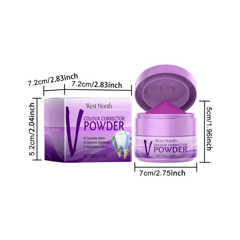 West&Month Tooth Brightening Powder, Fresh Breath, Tartar & Stain Cleanser Instant Teeth Brush Cleansing Oral Whitening