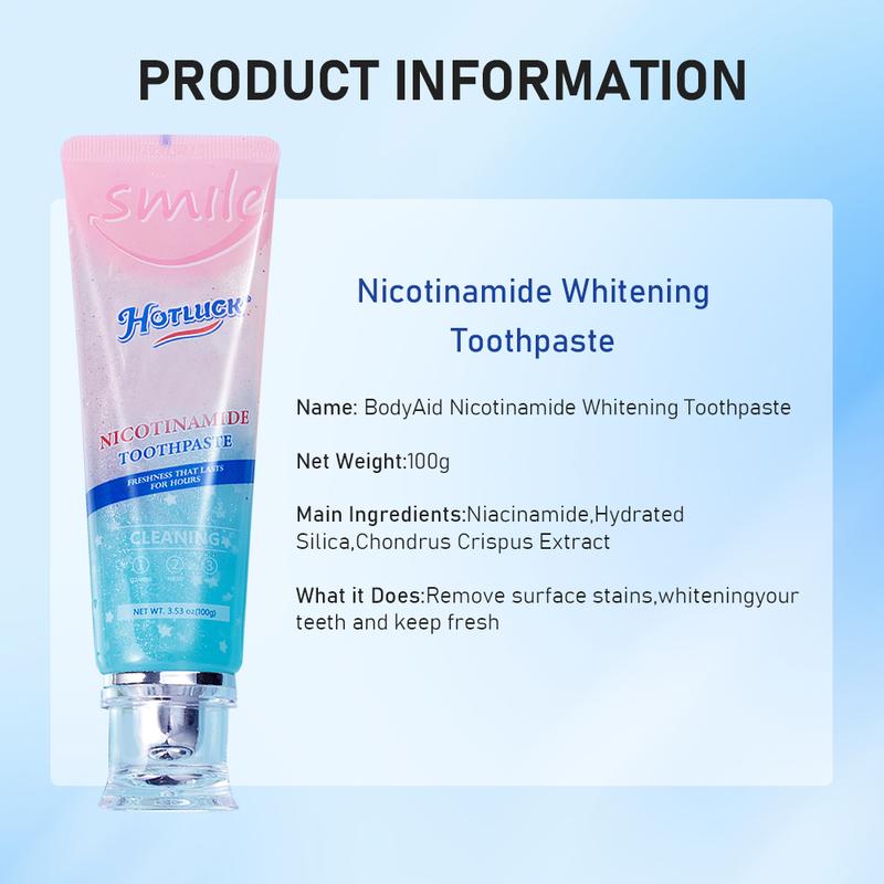 Hotluck niacinamide whitening toothpaste fresh breath protection oral whitening suitable for yellow teeth smoking oral ulcers