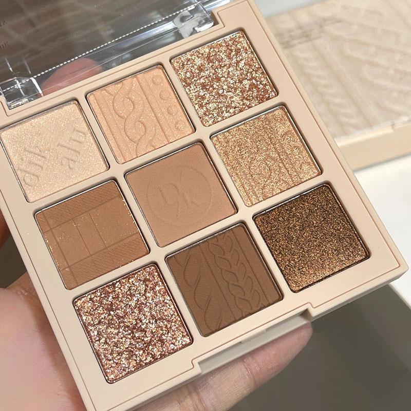 9-color Nude Matte Eyeshadow Palette, Shimmer & Shine Eyeshadow Palette, Matte Glitter  Eye Shadows  Palette, Ideal Gift for Women & Girls, Cosmetic Tool, Makeup Accessories, Summer Gift, Fall Gift