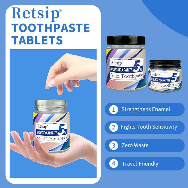 RETSlP Toothpaste Tablets (62pcs  186pcs) Natural Hydroxyapatite ToothPowder Natural ToothpasteAiternative Oral Whitening Oral HealthManagement