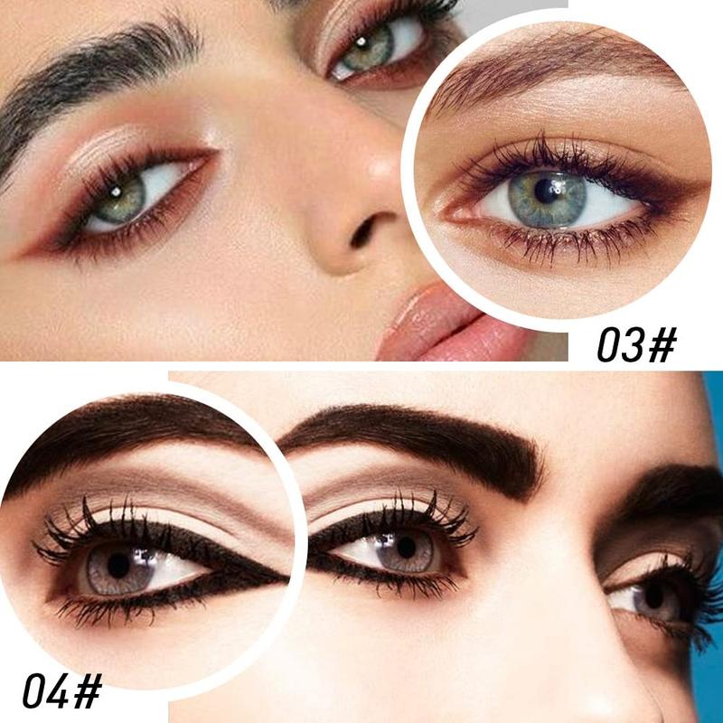 4Pcs Black Brown Silver Gray Gel Eyeliner Pencil Set, Eye Liner Waterproof Smudge Proof, Cat Eye Makeup Stencil, Eye Black Smokey Eyeshadow Palette Stick, Goth Halloween Makeup Lipliner Smooth Cosmetic eye makeup Clear Gift Wife