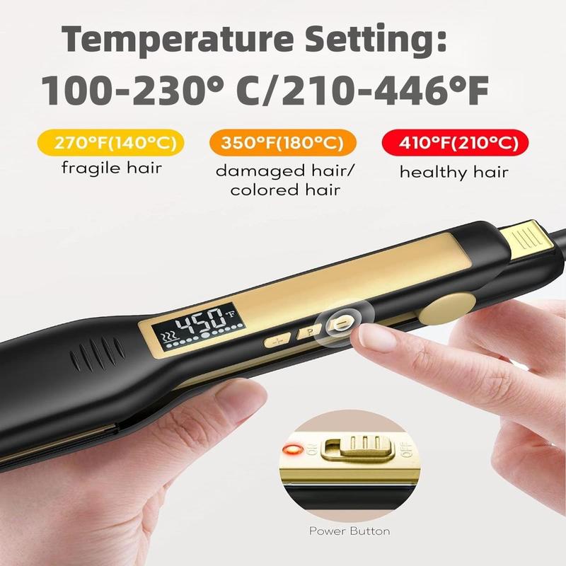 Professional Hair Straightener, US Plug LCD Display Hair Straightening Flat Iron, Hair Styling Tool for Salon & Barber Shop, Christmas, Christmas Gift