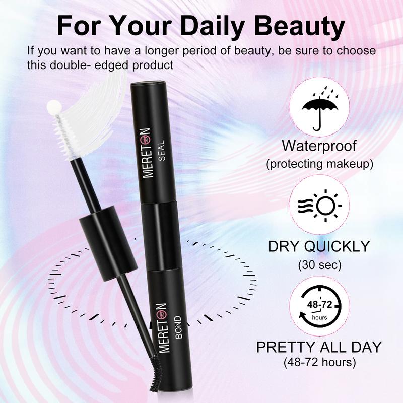 MeretonLash 2lN1 Bond and Seal Waterproof Eyelash Glue for PersonalMakeup Use Mascara Cosmetic