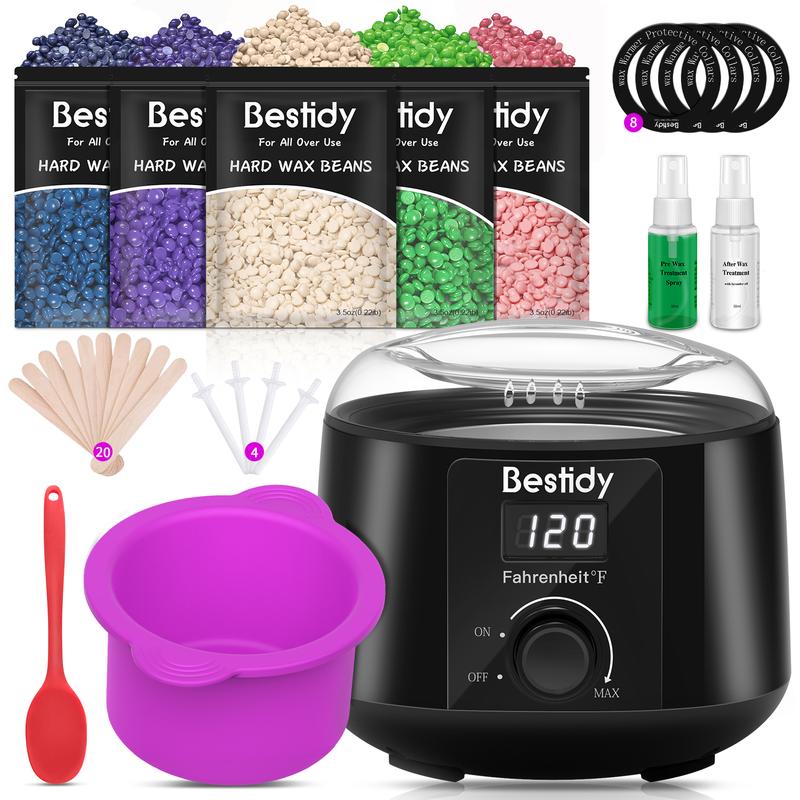 waxing kit for Women andMen Home Wax Warmer with 5 PackHard Wax Beads Body Care Salon Applicator Color