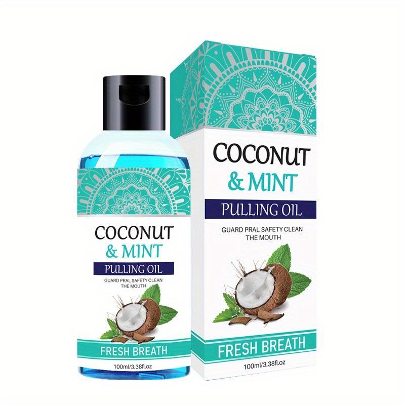 100ml Coconut & Mint Oil Mouthwash, Fresh Breath Oral Care Oil, Oral Care Essential Oil for Daily Use, Christmas Gift