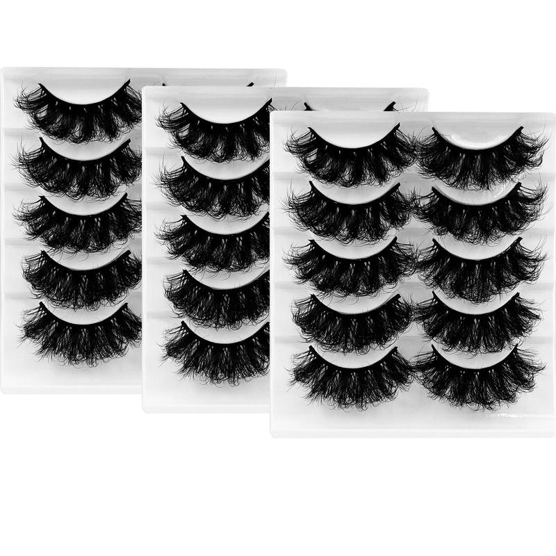 Fluffy False Eyelashes, 15pairs 3pack Wispy Cat Eye Look Faux Cluster Lashes, Full Volume Eyelash for Lashes Extensions, Volumized False Eyelashes for Women & Girls Eye Makeup Enhancement, Lash Extension Kit