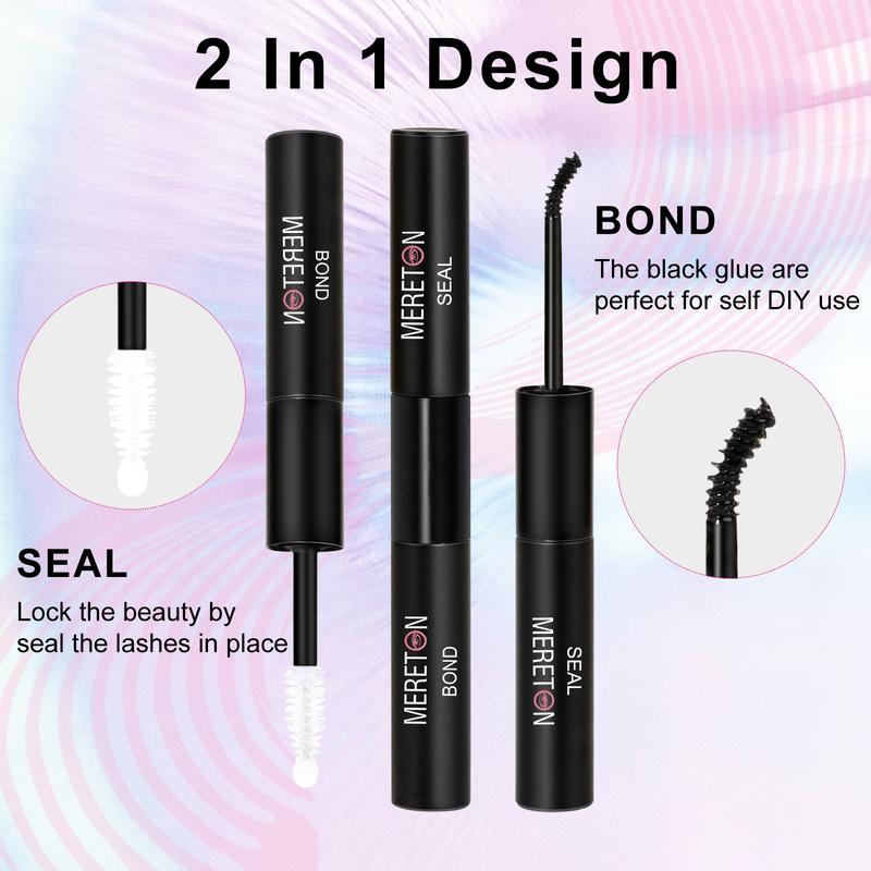 MeretonLash 2lN1 Bond and Seal Waterproof Eyelash Glue for PersonalMakeup Use Mascara Cosmetic