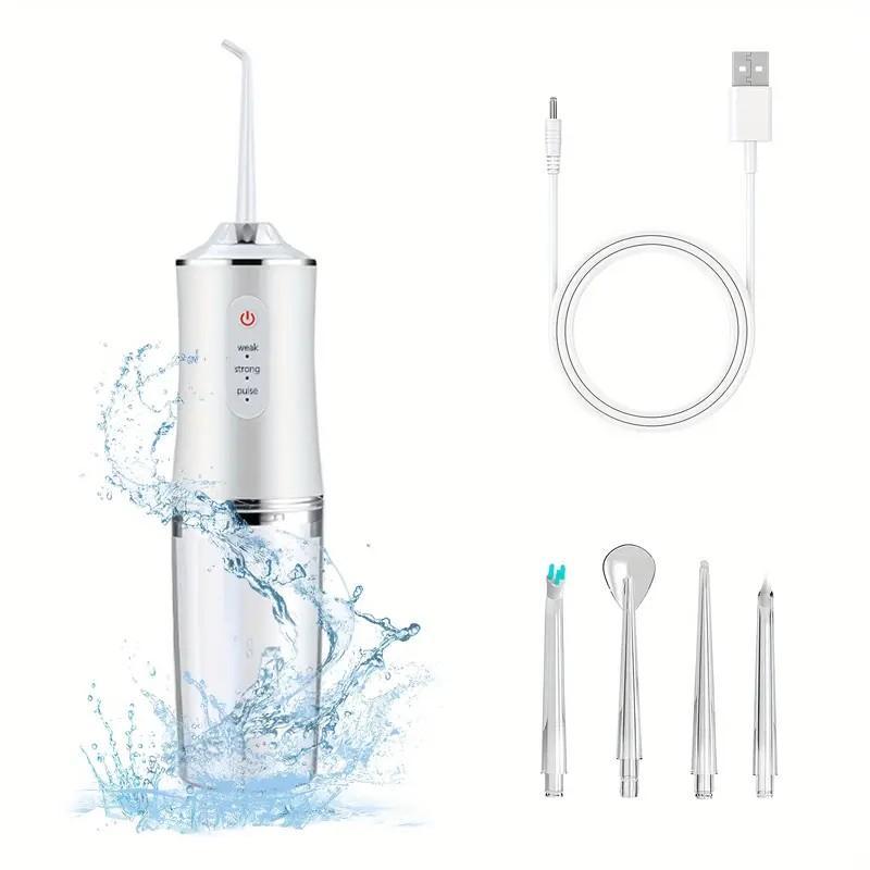 Rechargeable portable water flosser with ergonomic handle - deep cleaning, wireless multiple mode powerful function, allowing you to enjoy fresh breathing and oral care at home