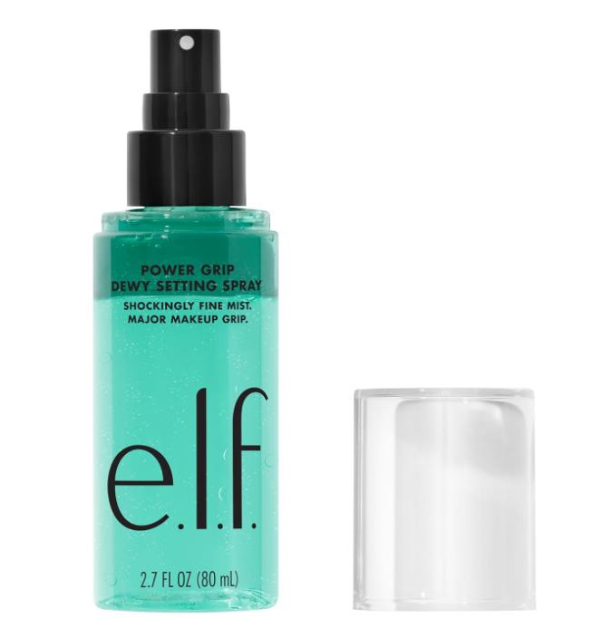 e.l.f. Power Grip Dewy Setting Spray, Ultra Fine Mist Made With Hyaluronic Acid, Grips Makeup For A Hydrated, Dewy Finish, Vegan & Cruelty-Free