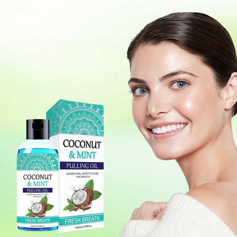 100ml Coconut & Mint Oil Mouthwash, Fresh Breath Oral Care Oil, Oral Care Essential Oil for Daily Use, Christmas Gift